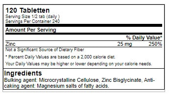 Gods Rage Asclepius Zinc Bisglycinate 120 Tab