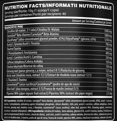 Genius Nutrition Warcry Pre