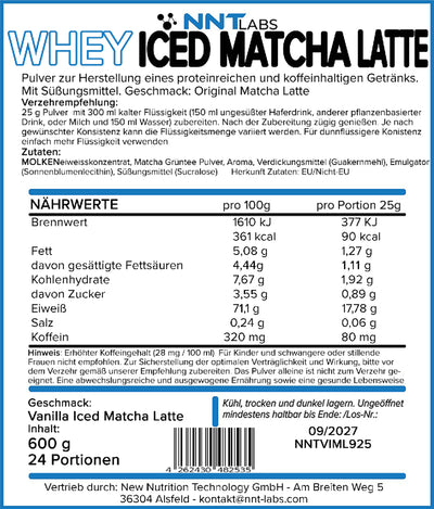 NNT Whey ICED MATCHA LATTE